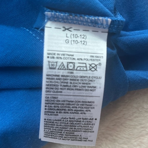 Old Navy blue boys long sleeved t-shirt in EUC size Large (10-12). - Picture 3 of 3